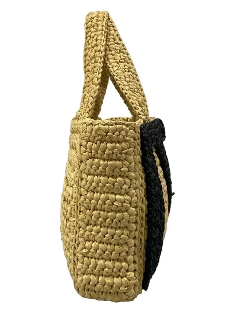 VALENTINOGARAVANI Viva Superstar Small Woven Raffia, V Logo Signature Beige